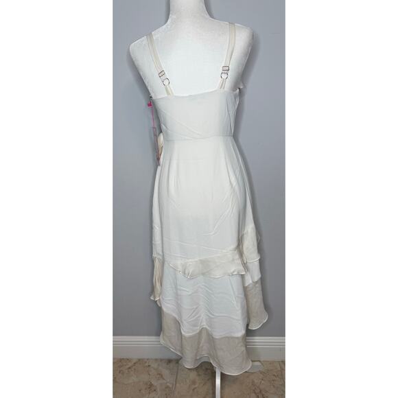 Parker Santana Ivory Summer Ruffle Sleeveless Dress $328 NWT Pearl Sold Out XS - Picture 9 of 12